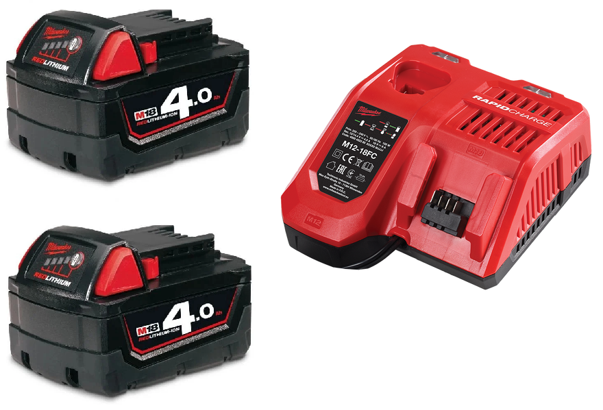 Milwaukee 18 volt 4ah twin pack with rapid charger