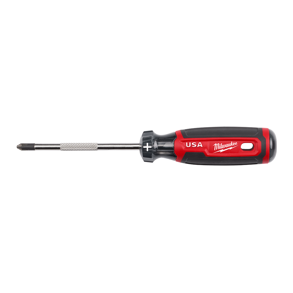 Milwaukee USA Made Cushion Grip Phillips #2 x 4" Screwdriver from 4PCE & 6PCE - MT202 - Available at Power Tool Specialists, Carlton, Victoria, Australia.