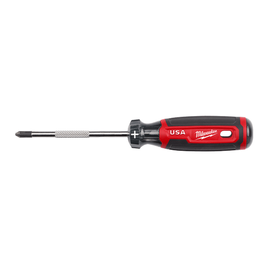 Milwaukee USA Made Cushion Grip Phillips #2 x 4" Screwdriver from 4PCE & 6PCE - MT202 - Available at Power Tool Specialists, Carlton, Victoria, Australia.
