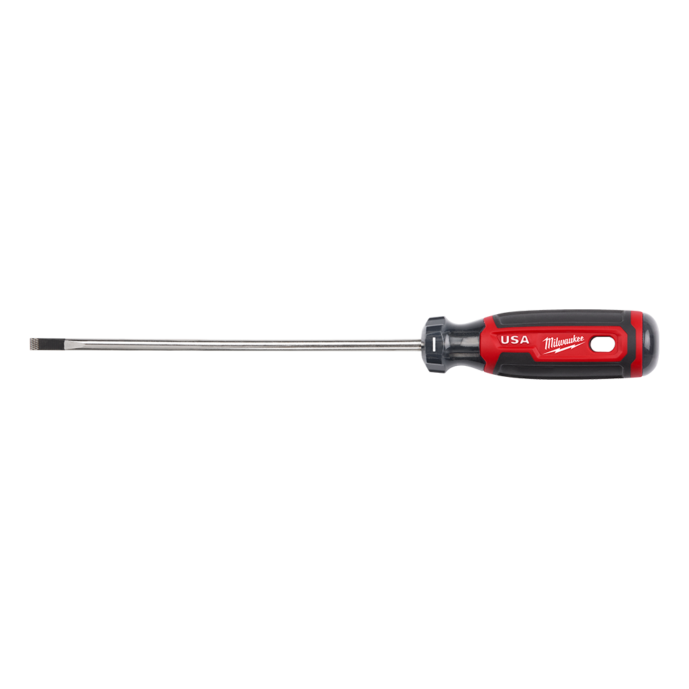 Milwaukee USA Made Cushion Grip Cabinet 3/16" x 6" Screwdriver from 4PCE & 6PCE - MT212 - Available at Power Tool Specialists, Carlton, Victoria, Australia.