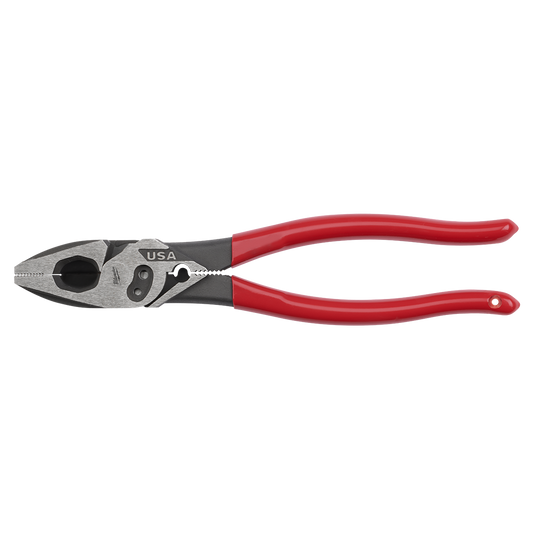 Milwaukee USA Made Dipped Grip Lineman's Pliers w/Crimper - MT500C - Available at Power Tool Specialists, Carlton, Victoria, Australia.