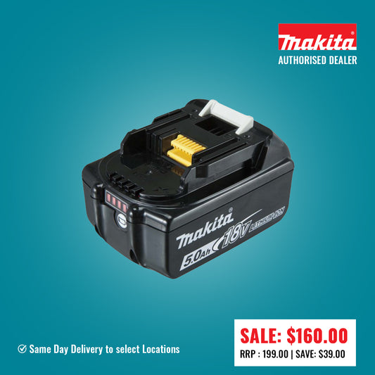 Makita 18 volt 5.0Ah battery BL1850B-L