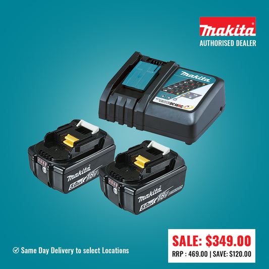 Makita 18V Li-Ion Cordless Battery Charger DC18RC & 5.0Ah BatterIes 199179-3