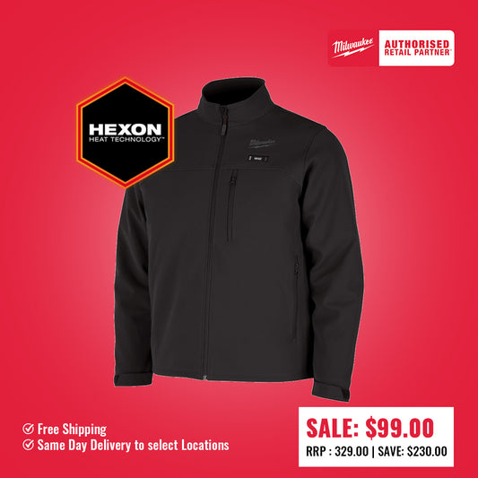 M12™ TOUGHSHELL™ Heated Jacket Black Equipped with Milwaukee’s new HEXON Heat Technology™ M12THJ2BLK