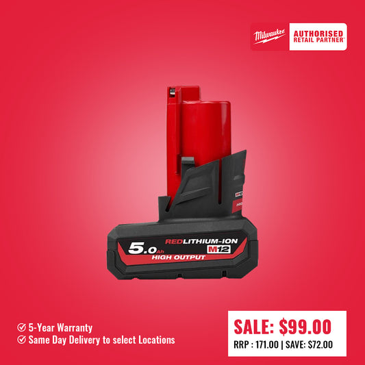 Milwaukee M12™ REDLITHIUM™ HIGH OUTPUT™ 5.0Ah Battery - M12HB5
