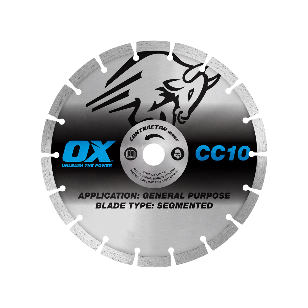 OX General Purpose Segmented Diamond Blade 230mm/9" OX-CC10-9