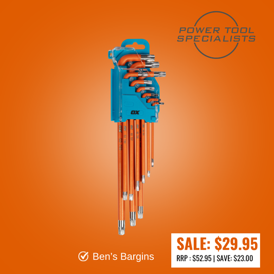 OX Pro Tamperproof Torx Key Long 9pc Set OX-P322709