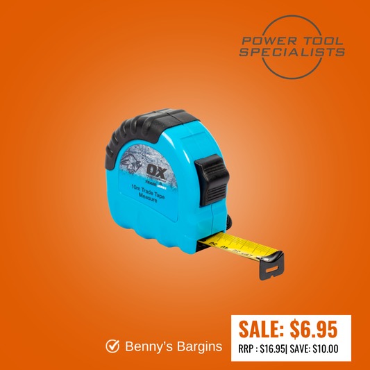 OX 10m x 25mm Tape Measure OX-T020110 (Limit of 20 per customer)