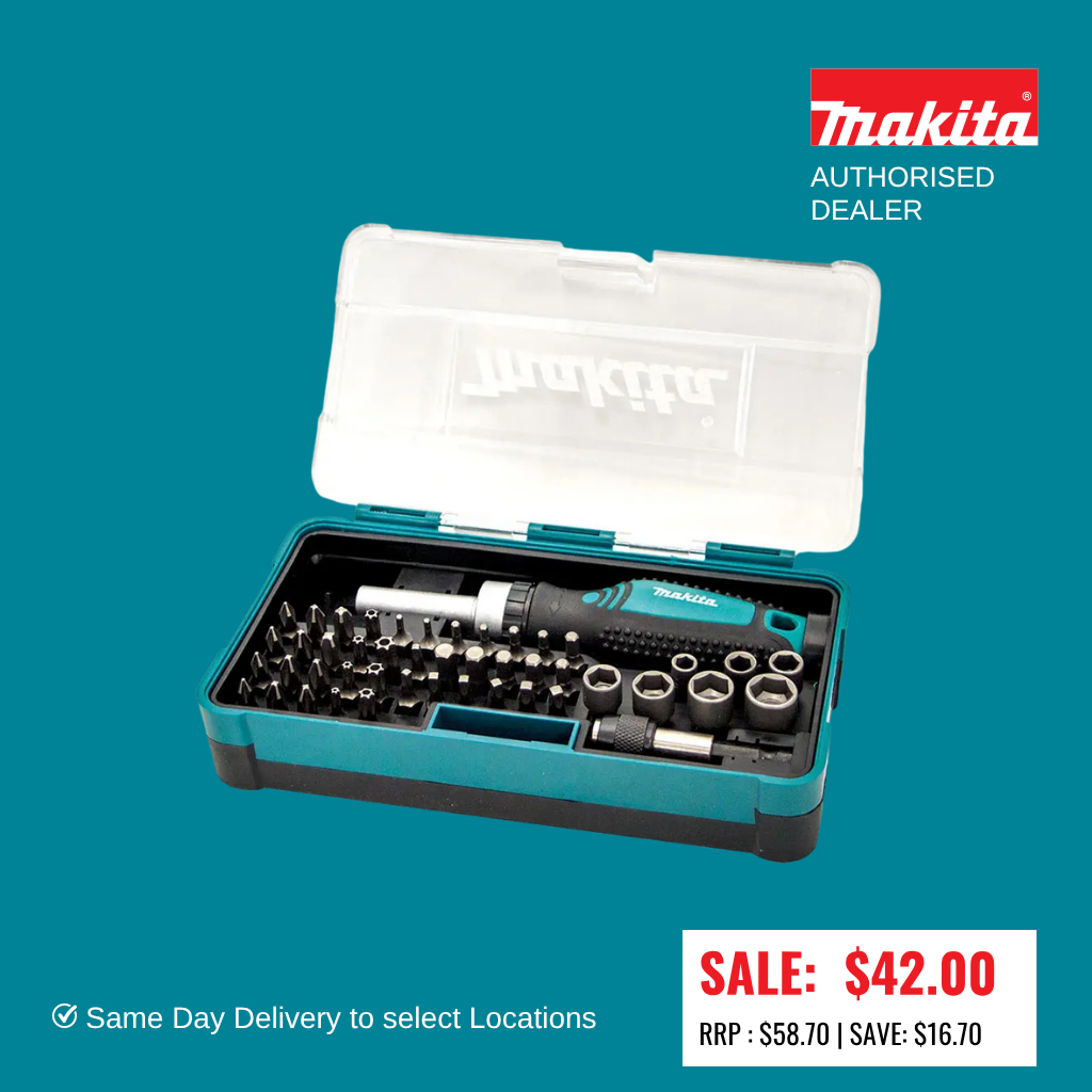 MAKITA 47 pce Sockets & Ratchets Screwdriver Bit Set B-46224