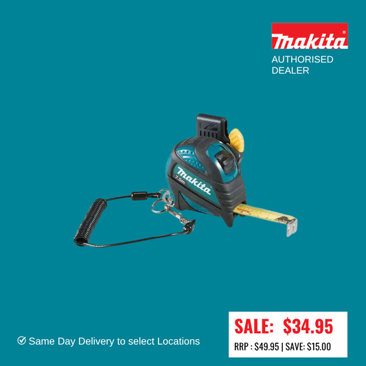 MAKITA 7.5M Maktape Heavy Duty 1Pc With Holder/Cord B-57174