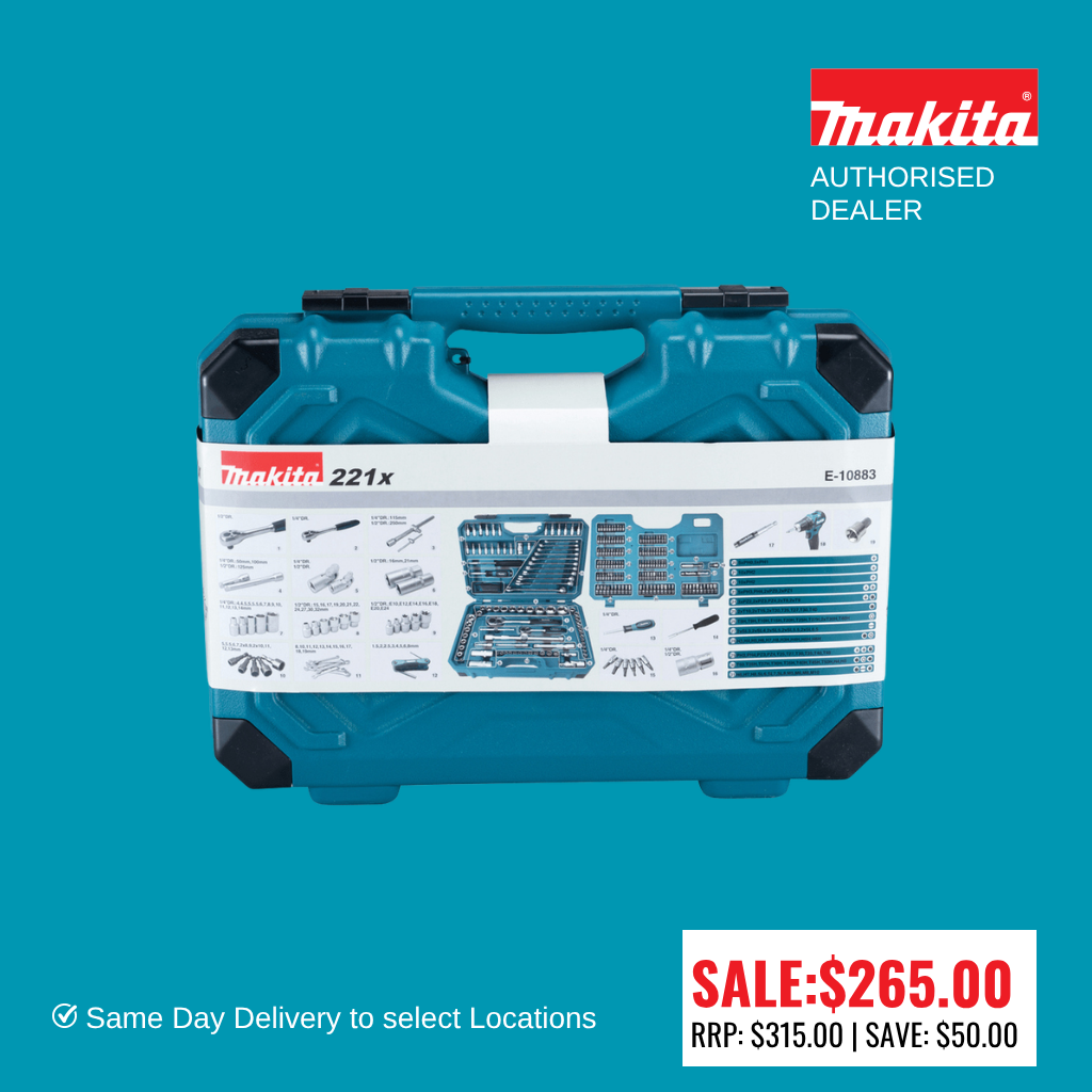 Makita 221 Piece Socket & Spanner Combination Set E-10883