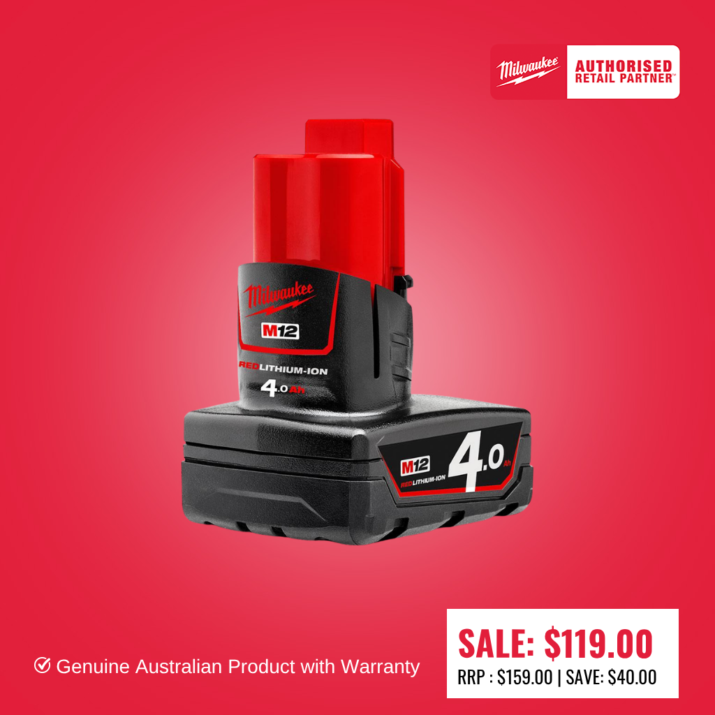 Milwaukee M12™ REDLITHIUM™ 4.0Ah Battery Pack - M12B4