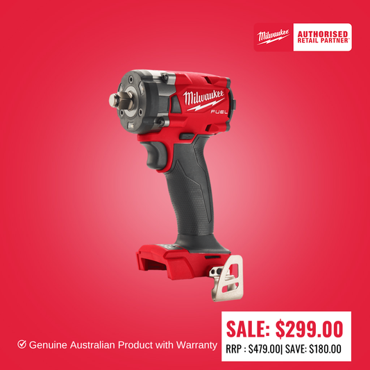 Milwaukee M18 FUEL™ 1/2" Compact Impact Wrench with Friction Ring (Tool Only) - M18FIW2F12-0