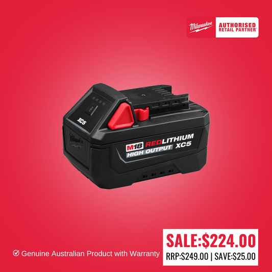 Milwaukee M18™ REDLITHIUM™ HIGH OUTPUT™ XC5 Battery M18HB5 (LIMITED STOCK AVAILABLE NOW)