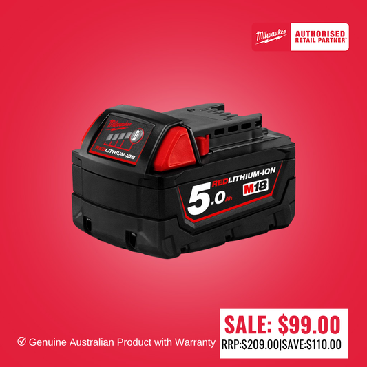 Milwaukee M18™ REDLITHIUM™ 5.0Ah Battery - M18B5 (Limited stock)