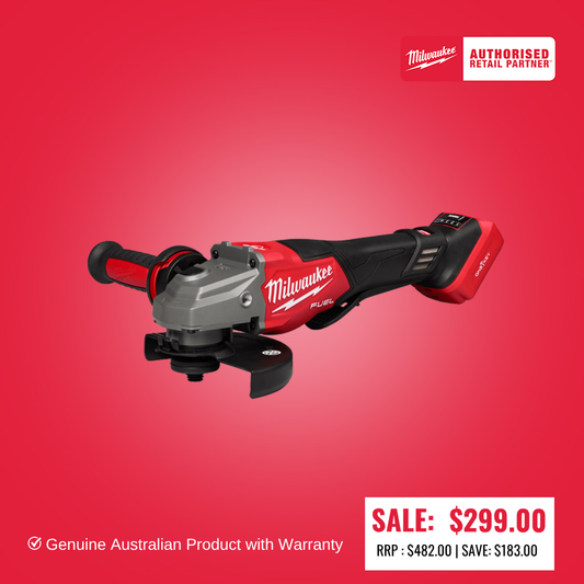 M18 FUEL™ ONE-KEY™ 125mm (5") High Speed Braking Angle Grinder with Deadman Paddle Switch (Tool Only) M18FSAG125XPDB20