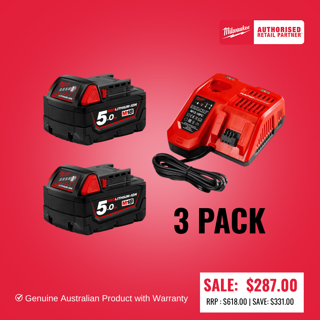 Milwaukee M12-18FC charger with 2 x 5Ah batteries