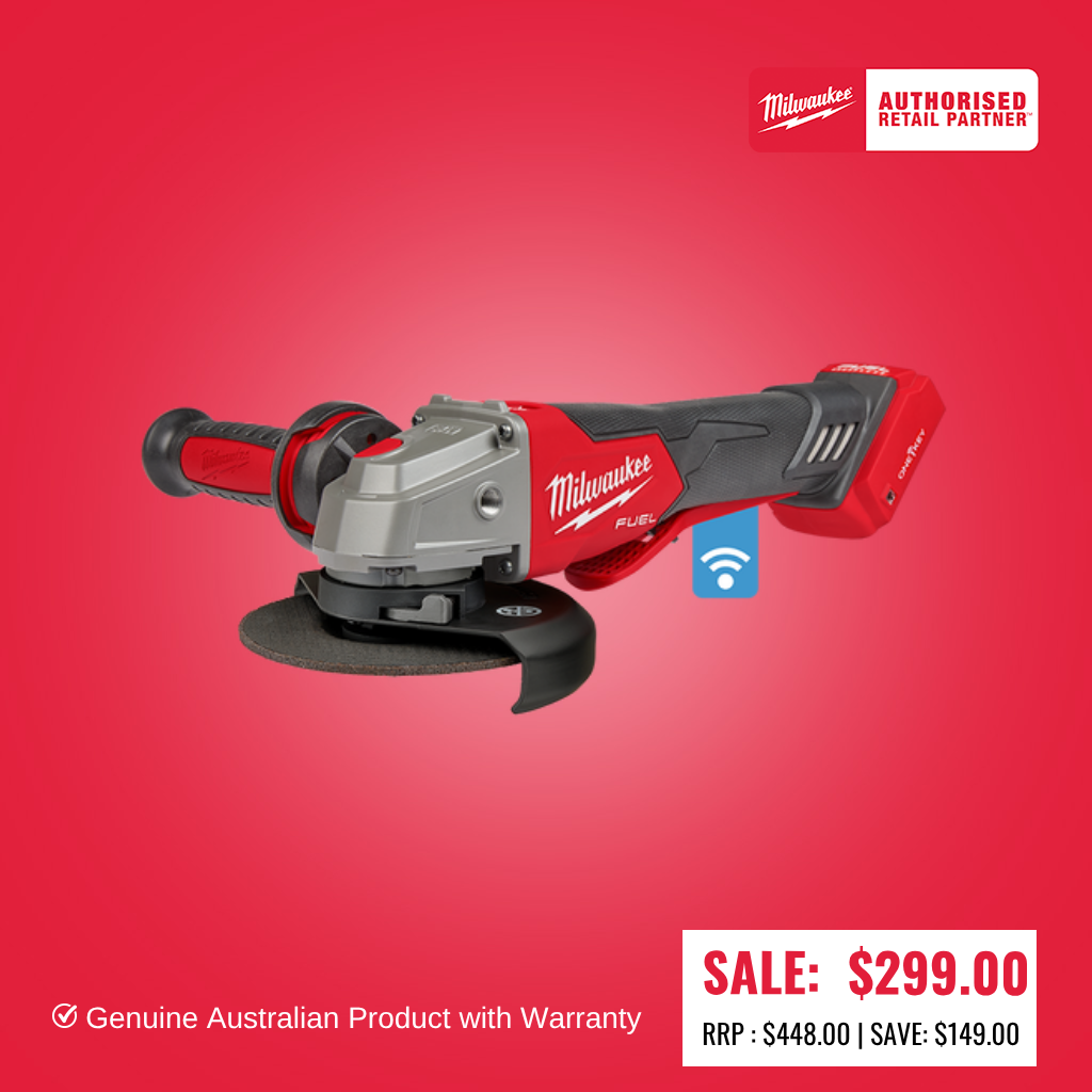 Milwaukee Discontinued M18 FUEL™ ONE-KEY™ 125mm (5") Braking Angle Grinder with Deadman Paddle Switch (Tool Only) M18ONEFAG125XPDB-0