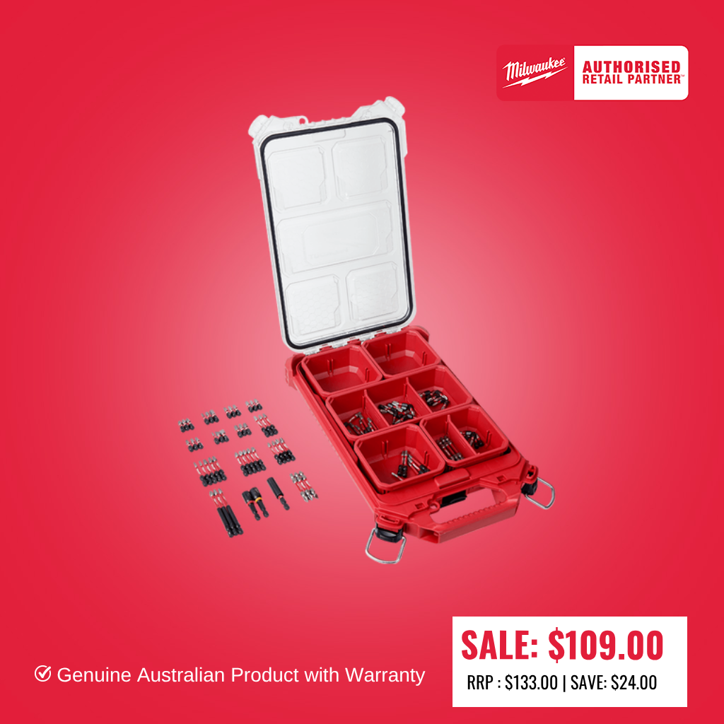 Milwaukee SHOCKWAVE™ 100Pc Impact Driver Bit Set in Packout Organiser - 48324050