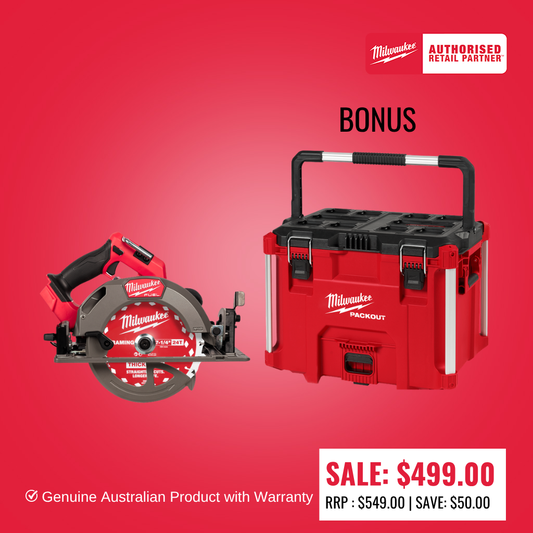 Milwaukee 18V Li-ion Cordless FUEL 184mm (7") Circular Saw - Skin Only M18FCS66G30 BONUS XL PACKOUT BOX