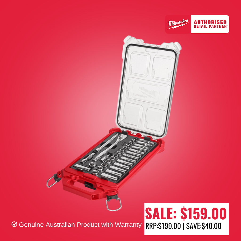 3/8" Drive 32 Piece Metric Ratchet and Socket Set with PACKOUT™ 48229482
