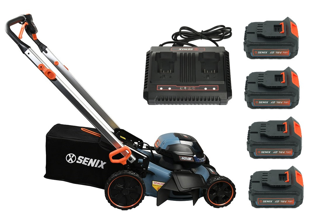 SENIX 2X2 36V Brushless 46cm (18") Self-Propelled Lawnmower Kit (2 EXTRA BATTERIES FREE) FREE DELIVERY AUSTRALIA WIDE