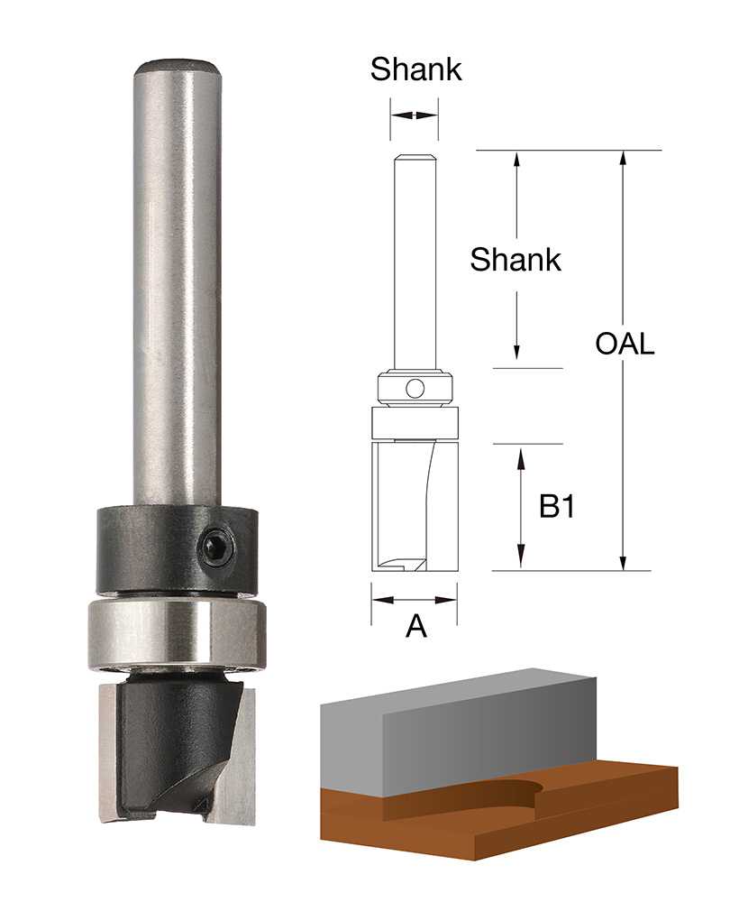 Truacut 12.7mm Diameter Inverted Flush Trim Hinge Bit 3/8" Depth TB8216S