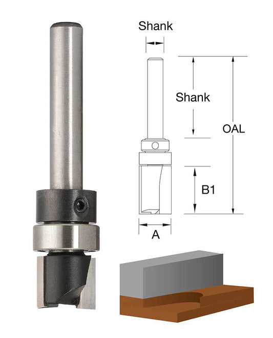 Truacut 12.7mm Diameter Inverted Flush Trim Hinge Bit 3/8" Depth TB8216S