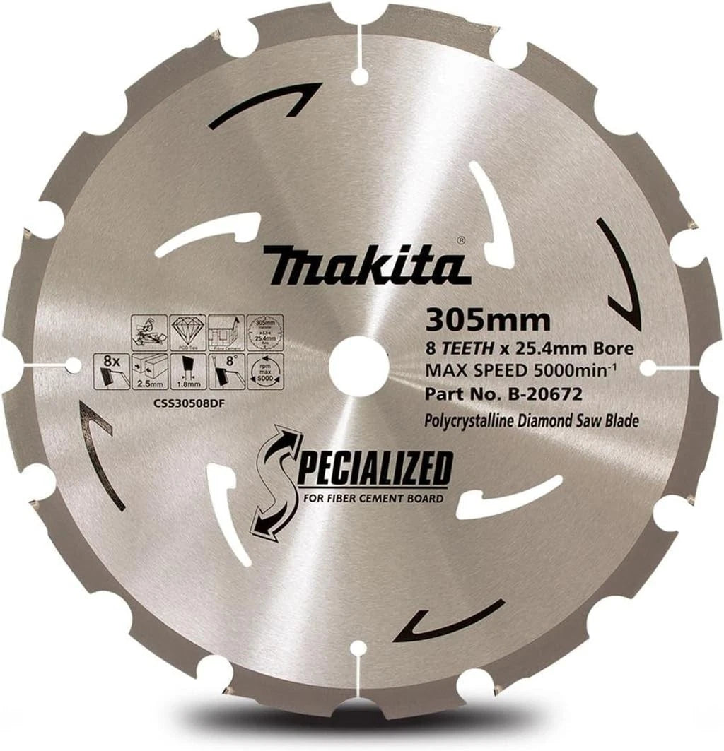 Makita PCD FIBRE CEMENT S/BLADE 305mm x30 x 8T B-20672