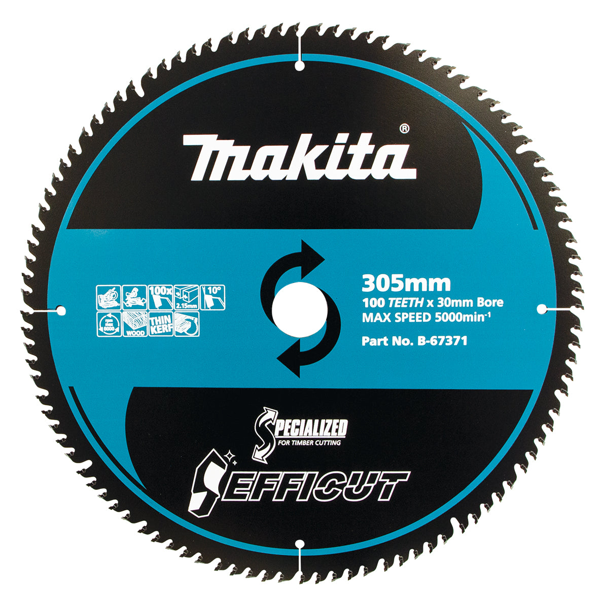 Makita Efficut Wood TCT Saw Blade 305mm x 30/25.4mm x 100T B-67371