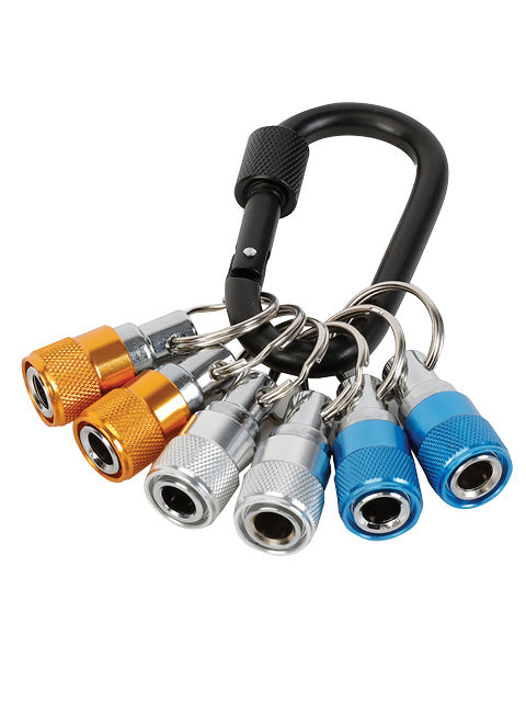 Quick Release Key Ring Bit Holder Set - 6 Pce