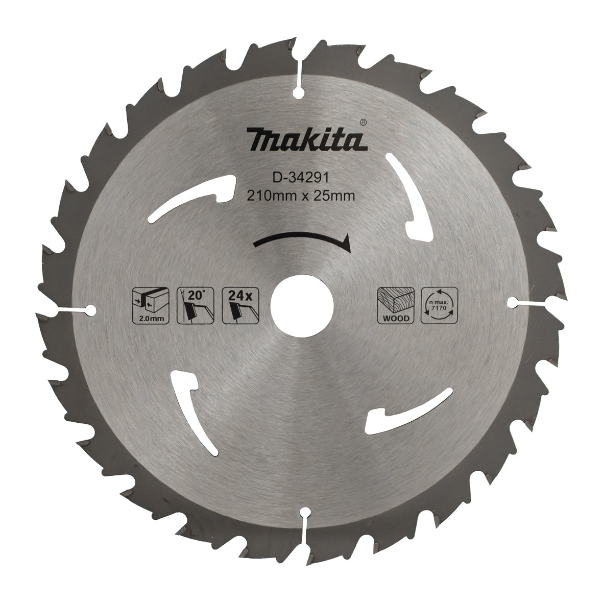 Makita Standard TCT Saw Blade 210mm x 25mm x 24T B-34291