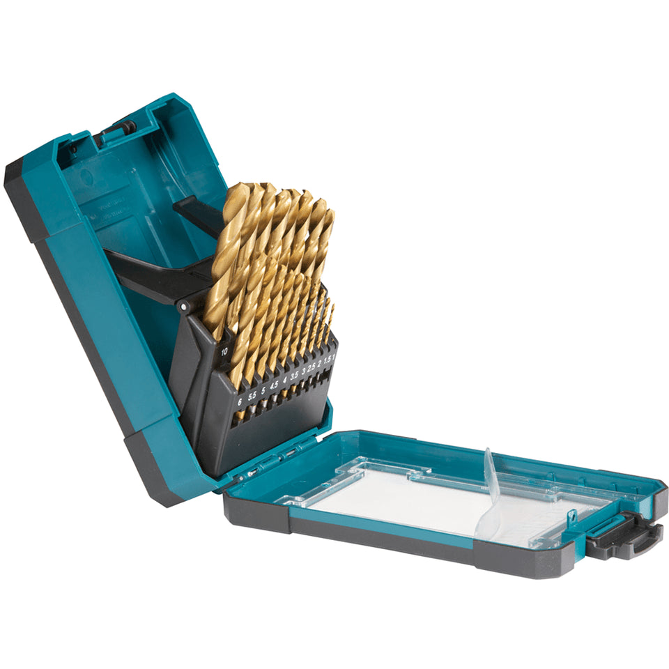 Makita 19 Piece Assorted Economy HSS-TiN 1-10mm Drill Bits Set -D-72229 HALF PRICE