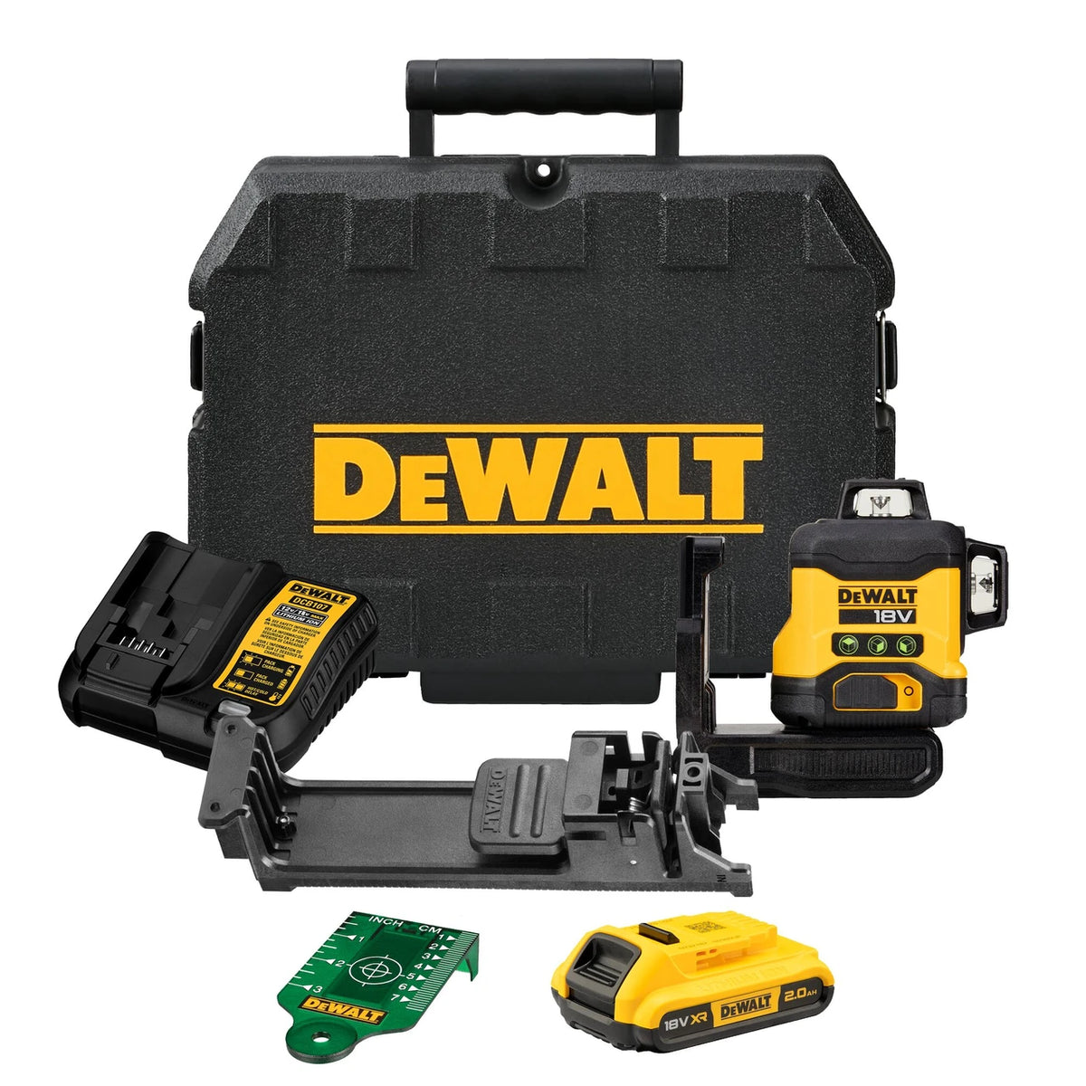 Dewalt 18V XR 3x360° Compact Multi Line Laser Kit Green - DCLE34031D1-XE