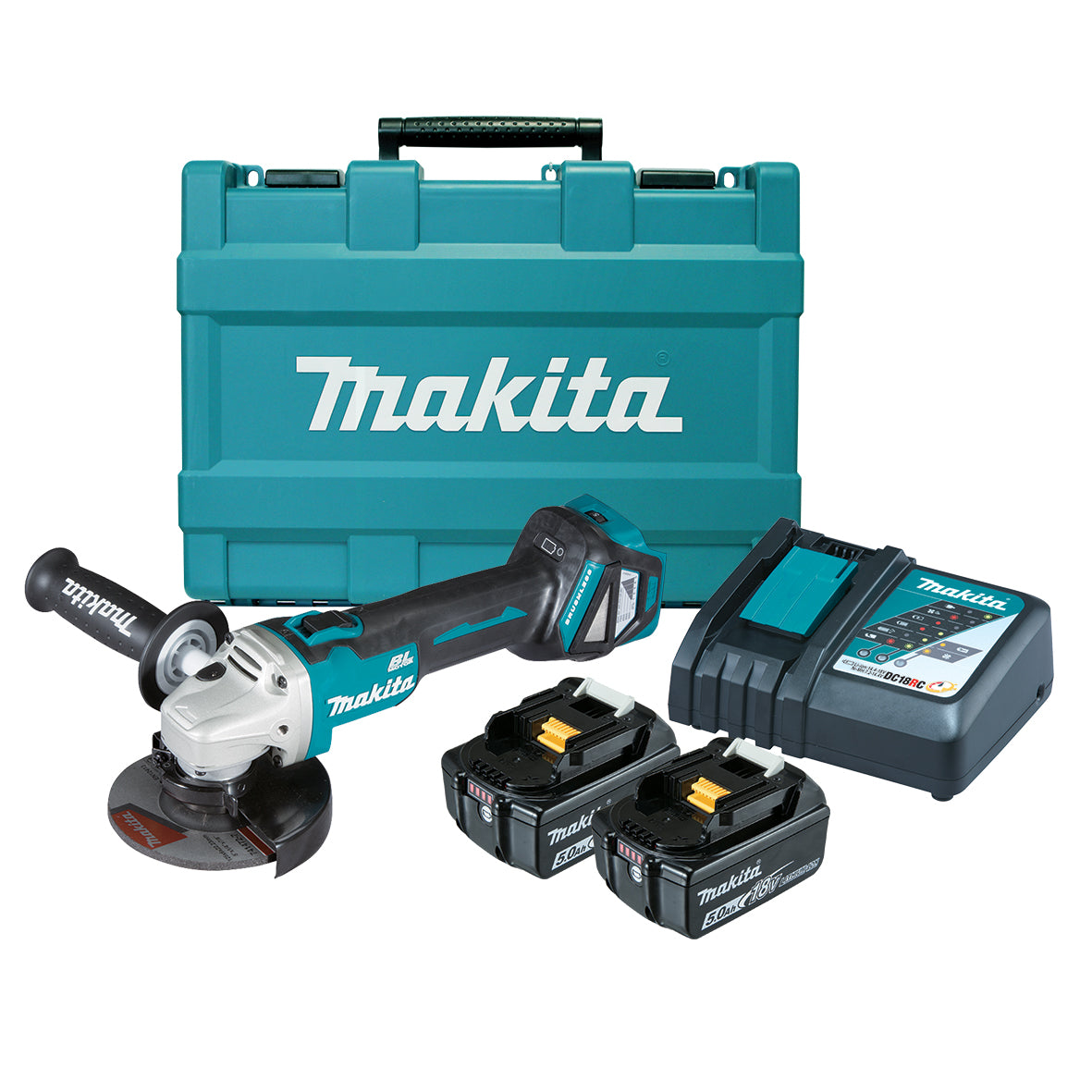 Makita 18V BRUSHLESS 125MM ANGLE GRINDER LI-ION - DGA511RTE