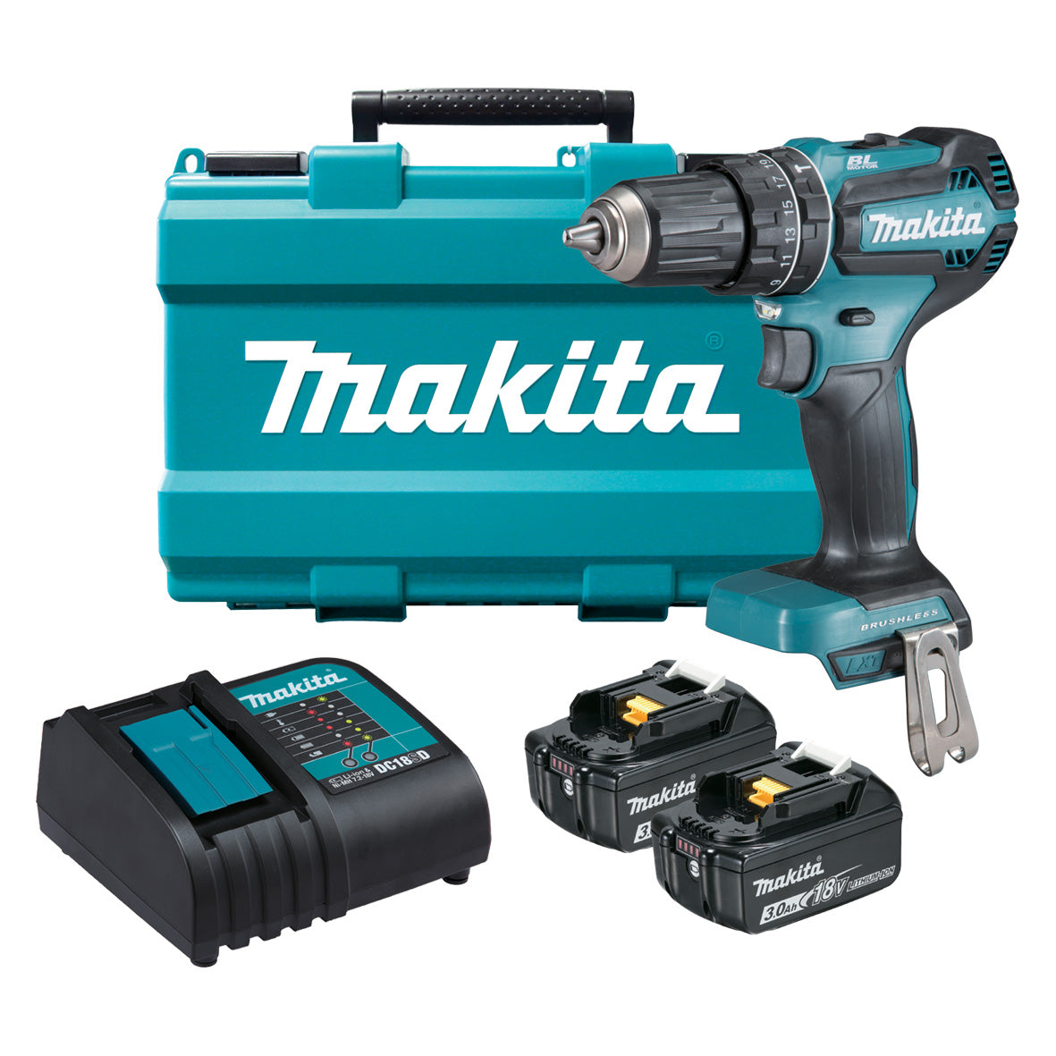 Makita 18V BRUSHLESS HAMMER DRIVER DRILL KIT - DHP485SFE