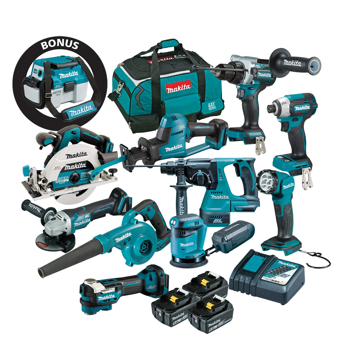 Makita 18V BRUSHLESS 10 PIECE COMBO KIT - DLX1067TX1