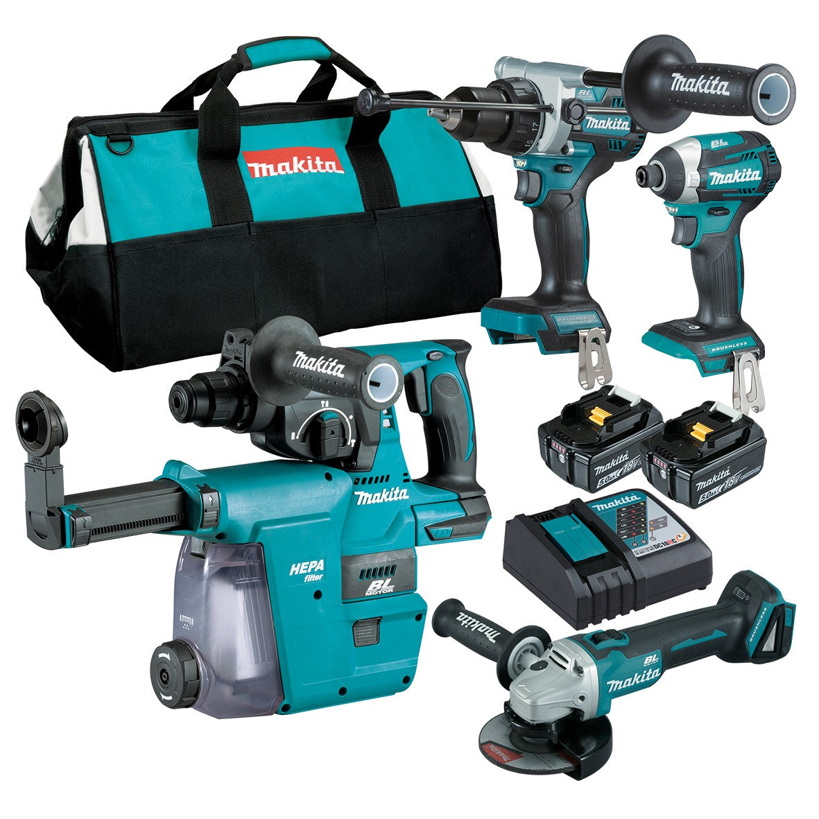 Makita 18V BRUSHLESS 4 PIECE COMBO LI-ION - DLX4148TX1