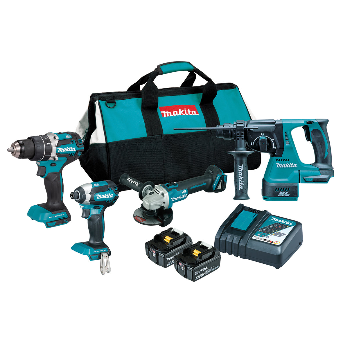 Makita 18V BRUSHLESS 4 PIECE COMBO KIT - DLX4205TX1