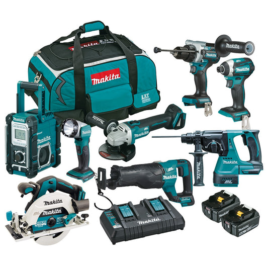 Makita DLX8046TX1 18V Brushless 8-Piece Combo Kit (2 Extra FREE 5.0Ah batteries via redemption)