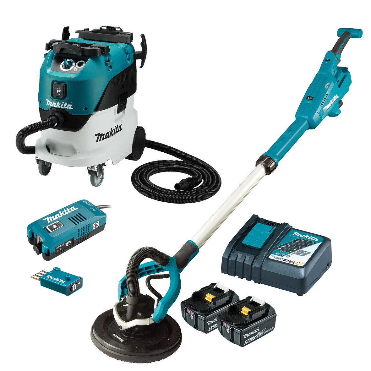 Makita 18V BL DRYWALL SANDER AND VACUUM COMBO - DSL801RT-VC42LX2