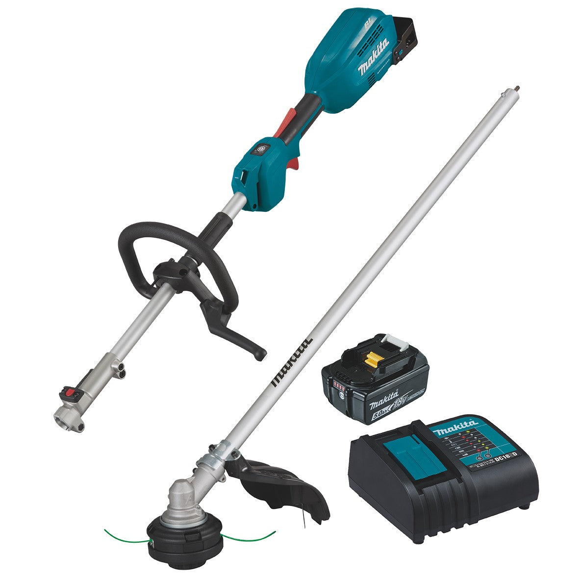 Makita 18V 5.0Ah Li-ion Cordless Brushless Multi Function Power Head with Line Trimmer Attachment Combo Kit - DUX18STX2