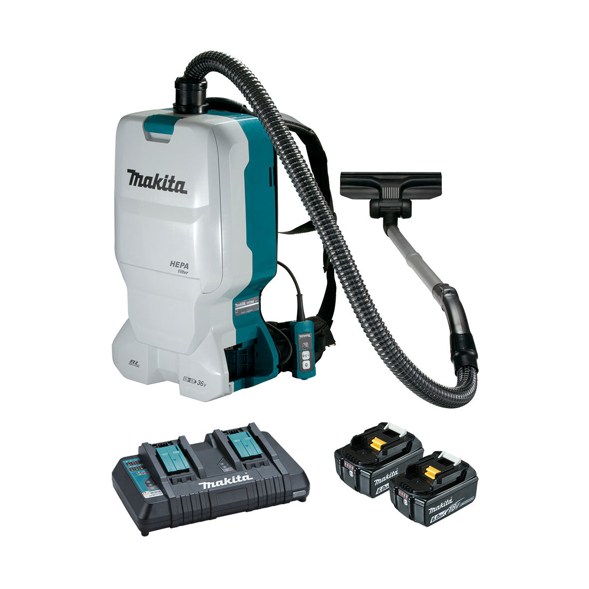 Makita 18V X 2 BRUSHLESS BACKPACK VACUUM (L) - DVC660G2X1