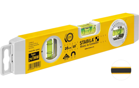 Stabila 70TMW/25 260mm (10") 3 Vial Torpedo Box Frame Angle Measure Magnetic Spirit Level 14010