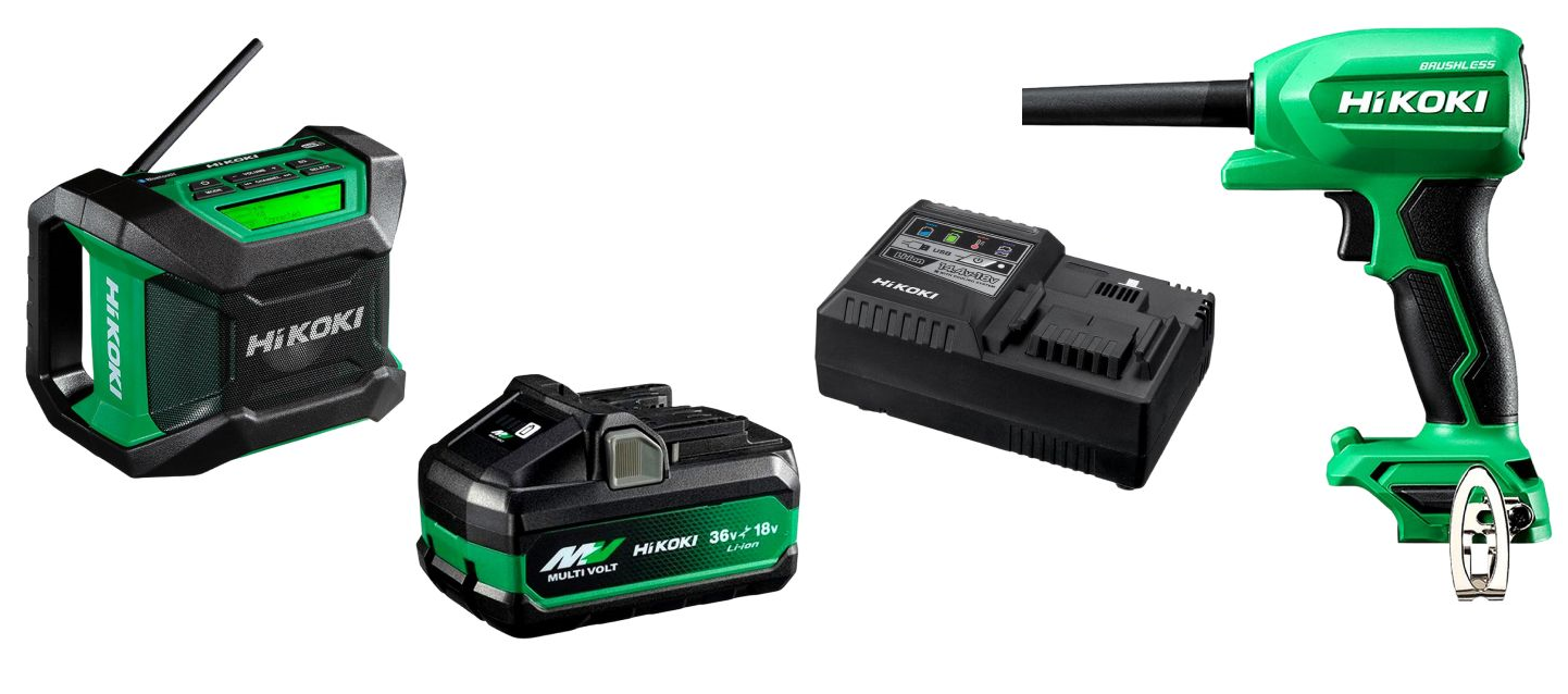 Hikoki 18 Volt Worksite Audio and Cleaning Kit UR18DRAPMZ