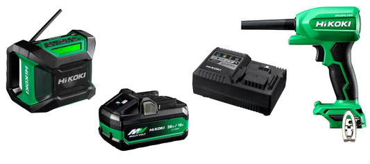 Hikoki 18 Volt Worksite Audio and Cleaning Kit UR18DRAPMZ